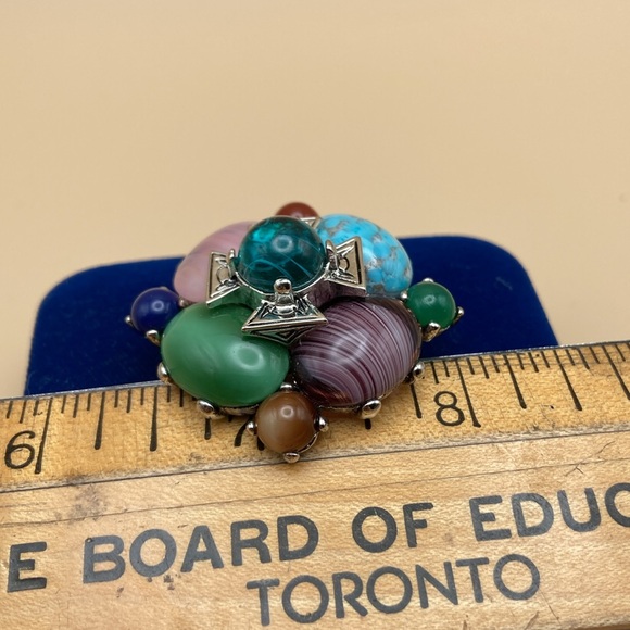 Joan Rivers Multi Colour Stones, Crystals & Rhinestone Brooch. Flowers & Cross. - Picture 11 of 12